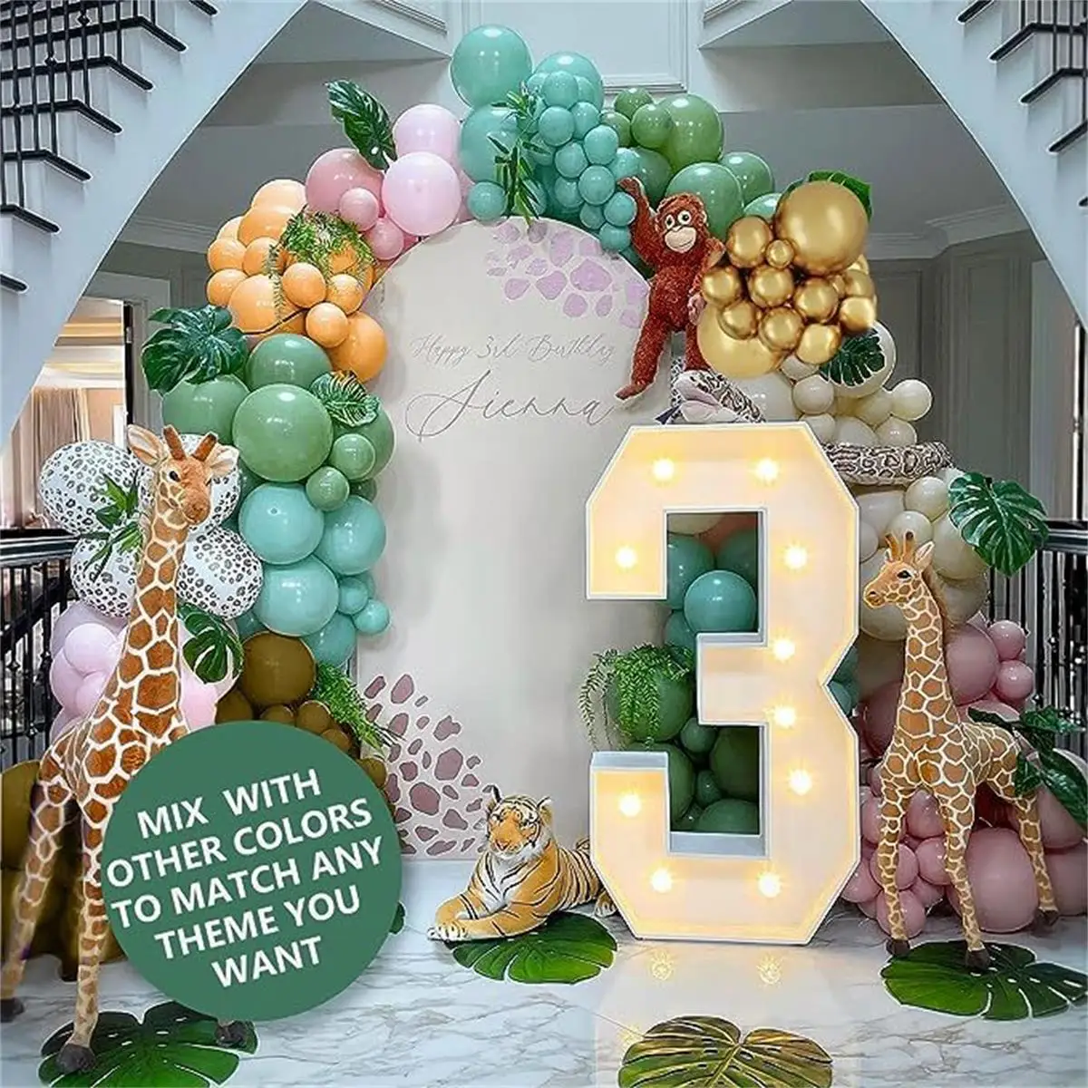 Wedding Zoo - 105 قطعة من بالونات حيوانات الغابة