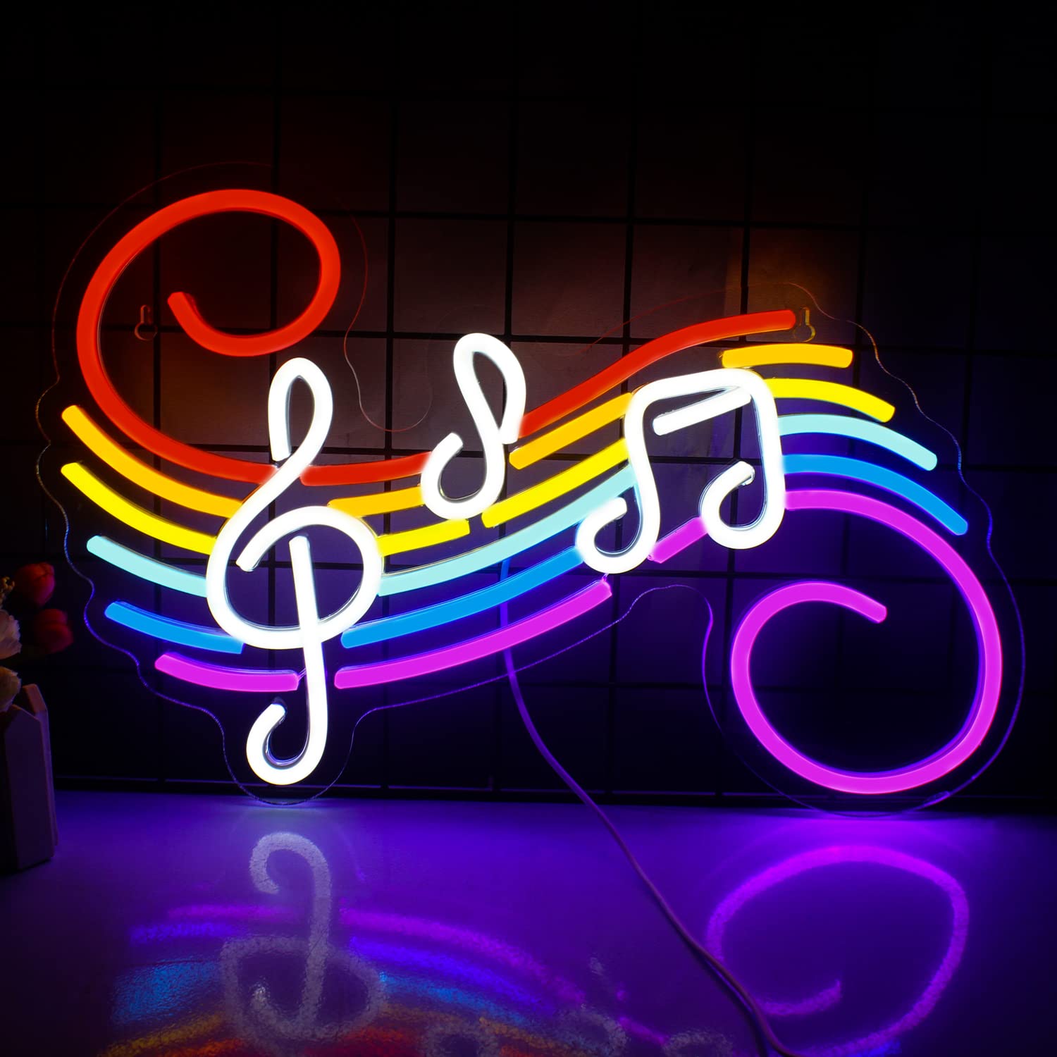 Wedding Led - لافتة نيون على شكل نوتات موسيقية