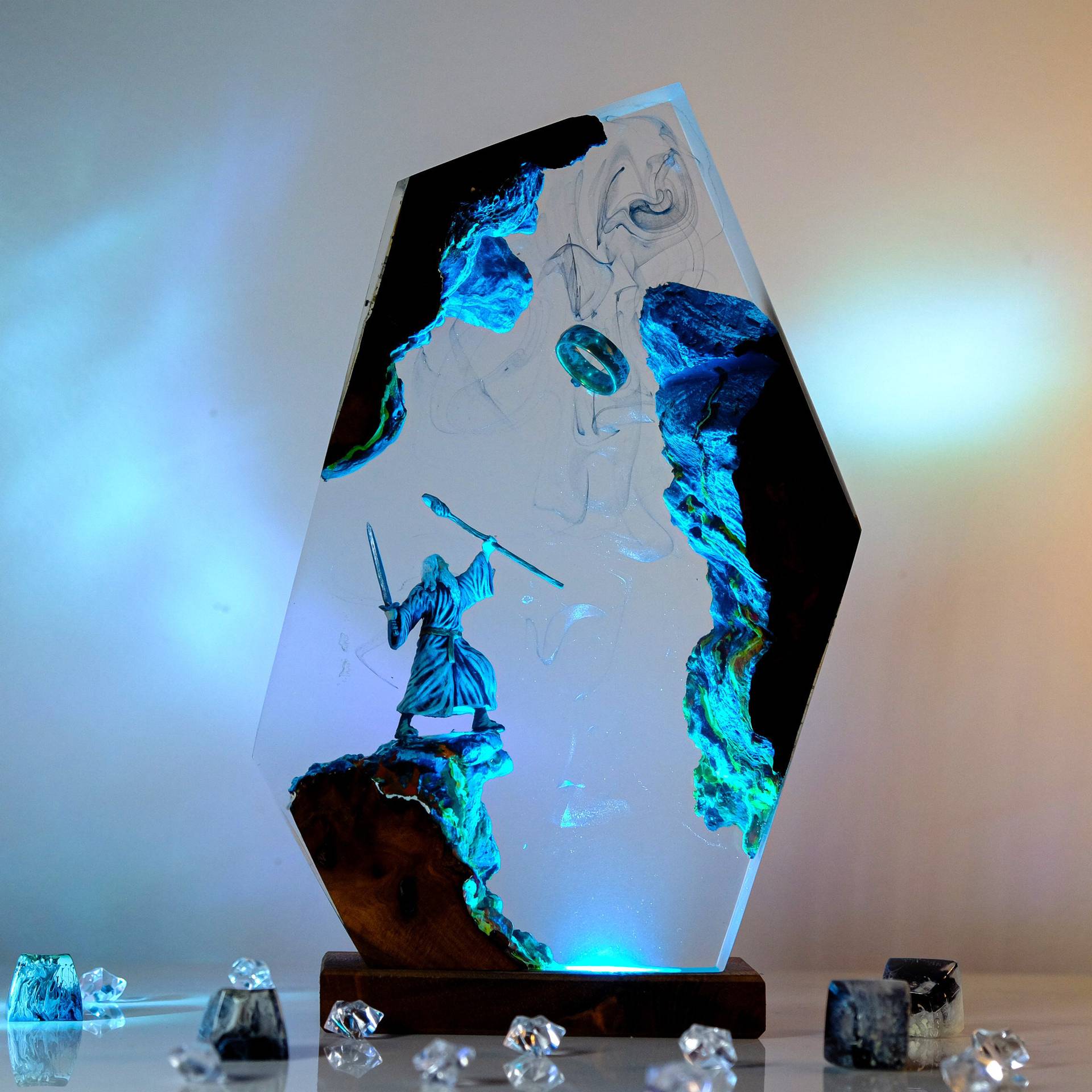 Wedding Led - مصباح طاولة على شكل مشهد من