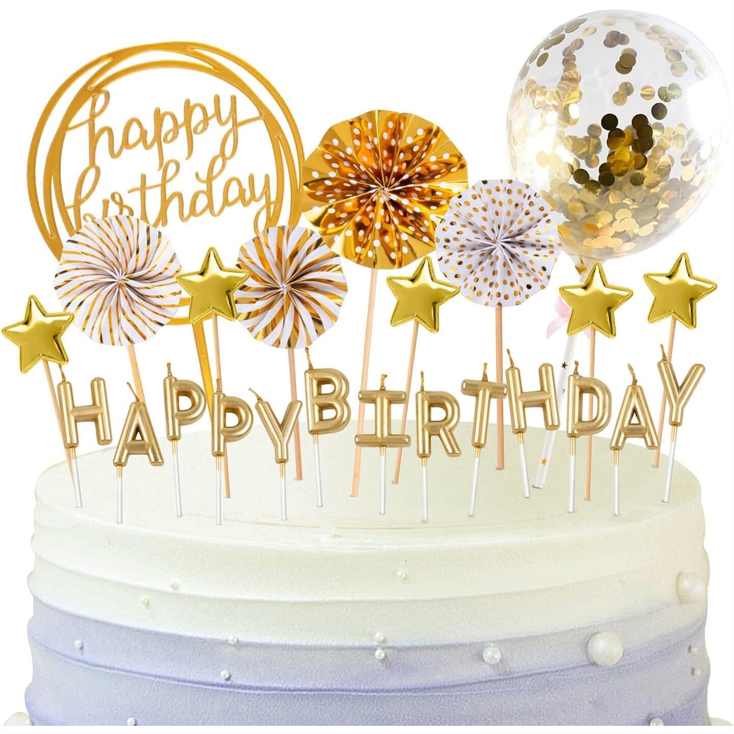 Confetti Balloon Set - مجموعة شموع ذهبية لعيد الميلاد مع