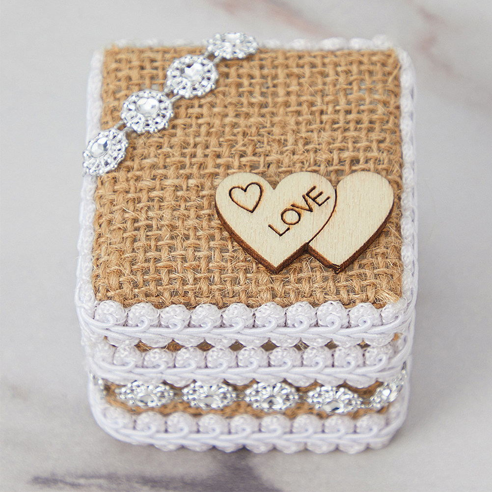 Ring Bearer Pillow - صندوق خاتم زفاف صغير بتصميم ريفي،