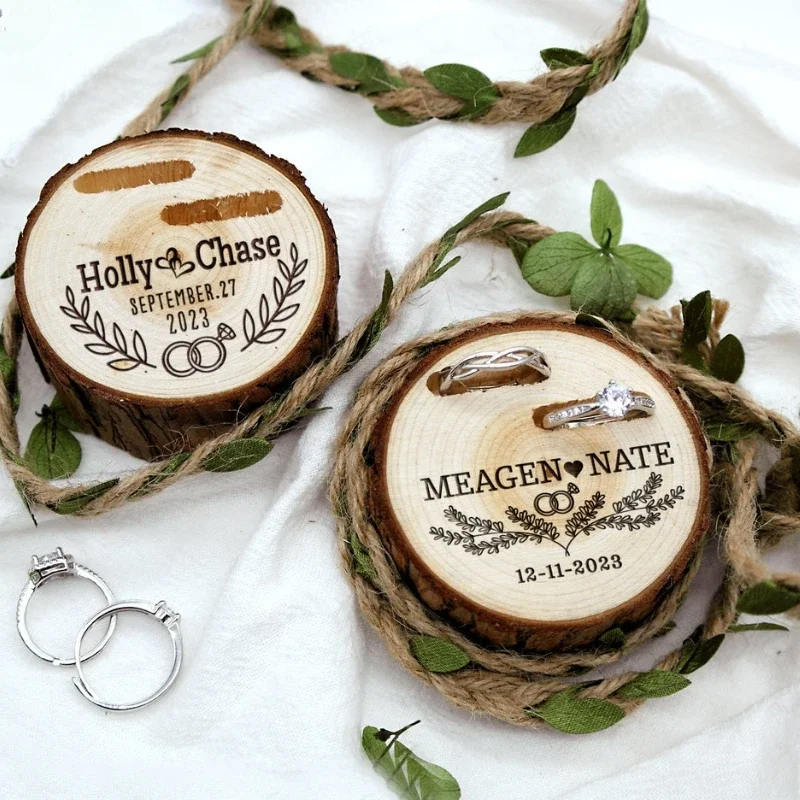 Ring Bearer Pillow - 1 قطعة شجرة مخصصة مجانية خشبية