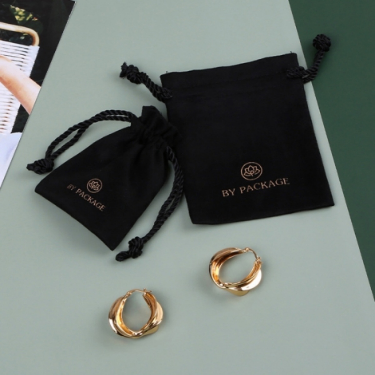 Wedding Package Gold - 50 قطعة حقيبة تخزين التارو المخملية