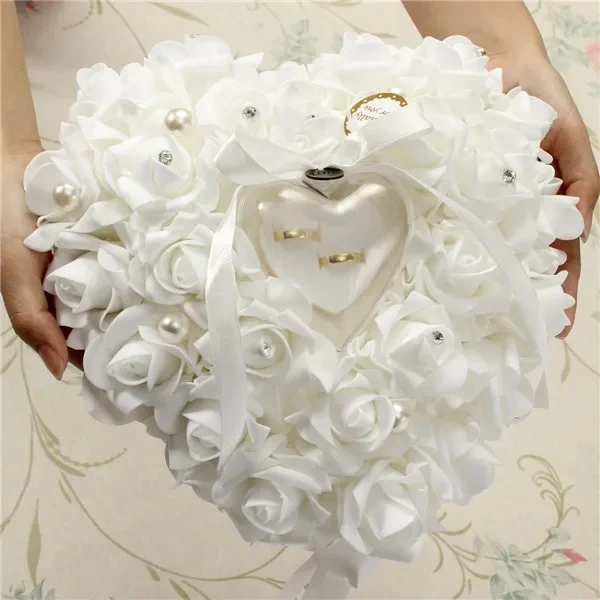 الأبيض حلقة حامل وسادة وسادة ح - مراجعة Ring Bearer Pillow وسعره
