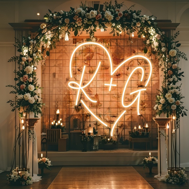 مخصص الأحرف الأولى القلب LED ا - مراجعة Wedding Led وسعره