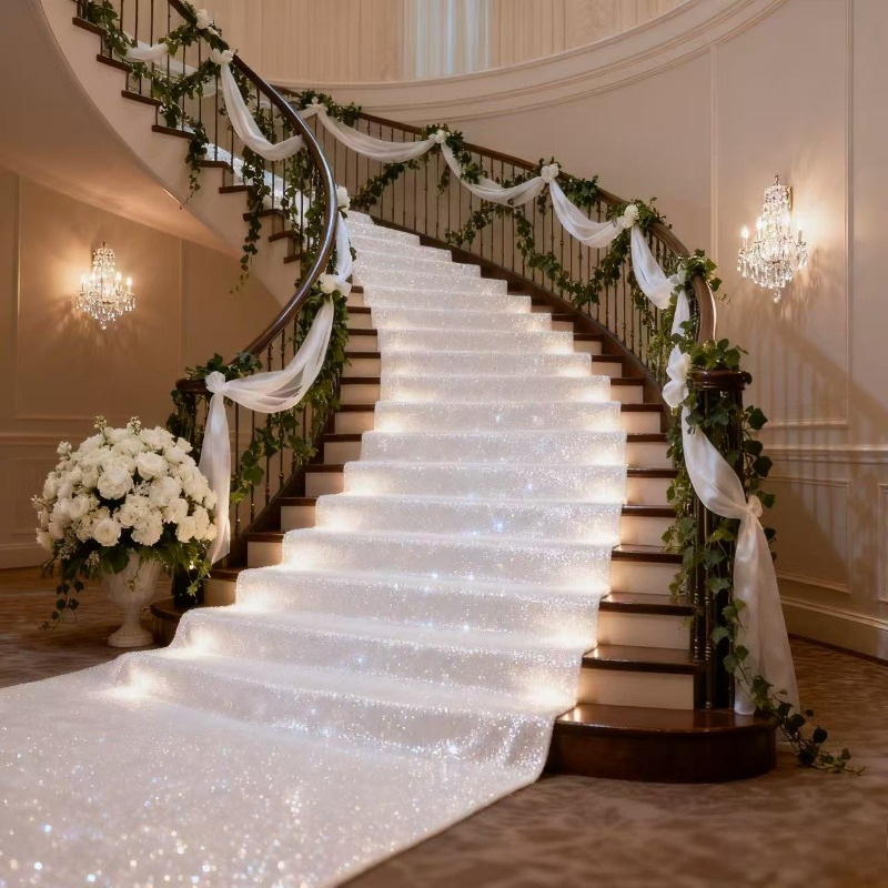 ممر زفاف أبيض متلألئ أنيق، ديك - مراجعة Aisle Runner White وسعره