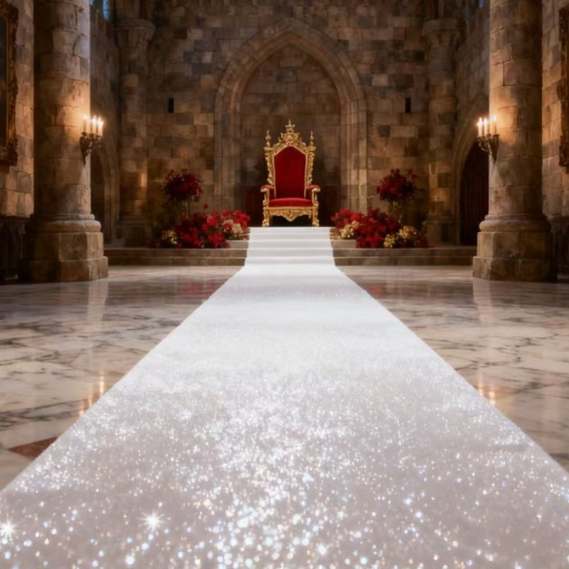 ممر زفاف أبيض متلألئ أنيق، ديك - مراجعة Aisle Runner White وسعره