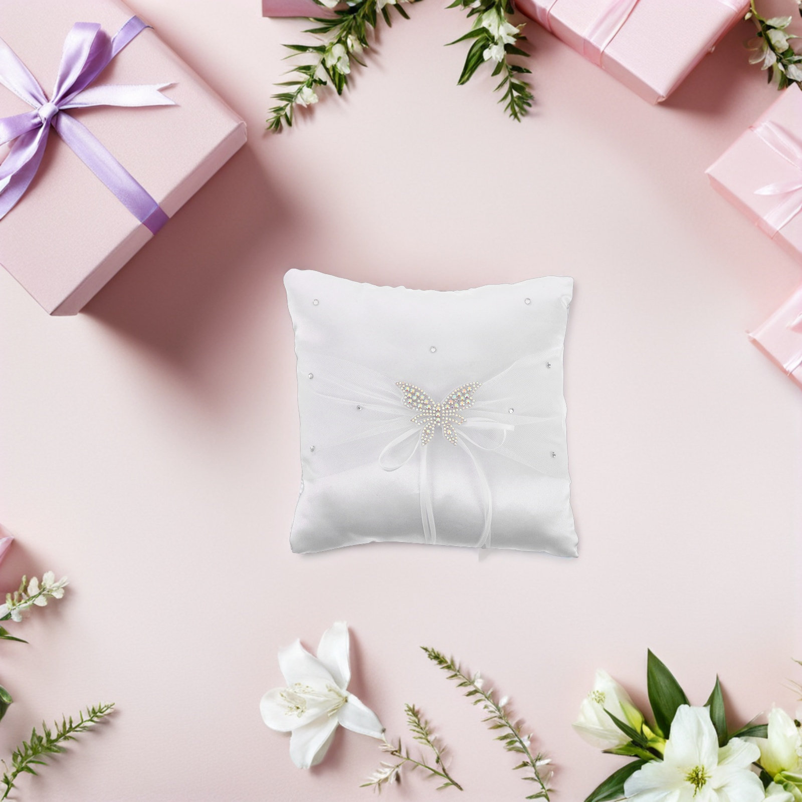 وسادة خاتم الزفاف من الساتان ا - مراجعة Ring Bearer Pillow وسعره