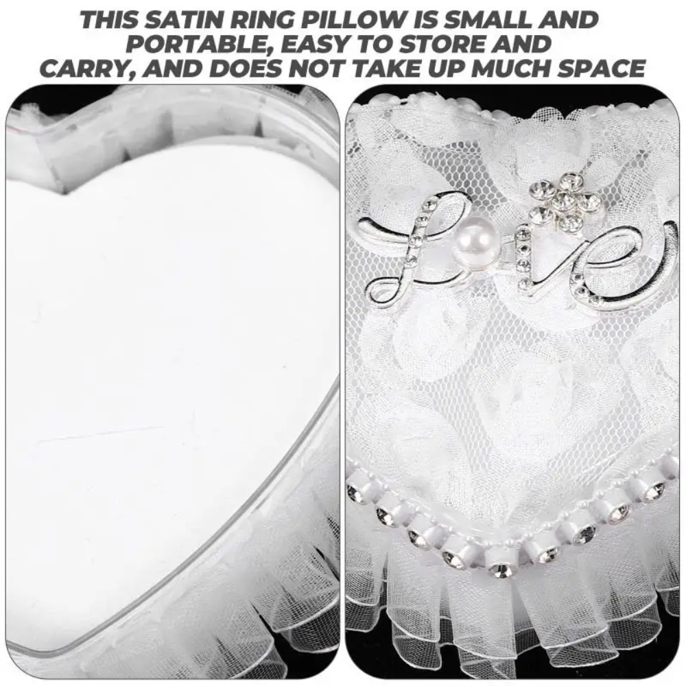 علبة خاتم بيضاء على شكل قلب من - مراجعة Ring Bearer Pillow وسعره